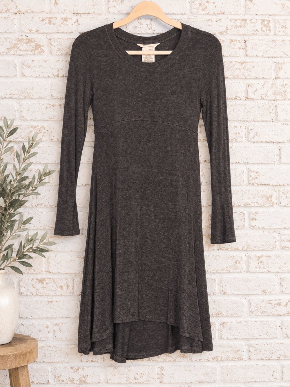 BCBGeneration Dark Charcoal Long Sleeve Swing Dress